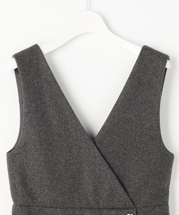 ANY SIS 【2SET】ジャンパースカート × ニット セット チャコール×アイボリー