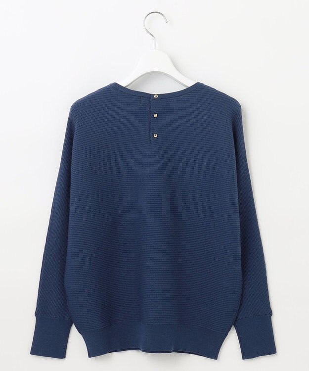 J.PRESS LADIES 【洗える】VIS/PE RIB ドルマンスリーブ ニット ダルブルー系