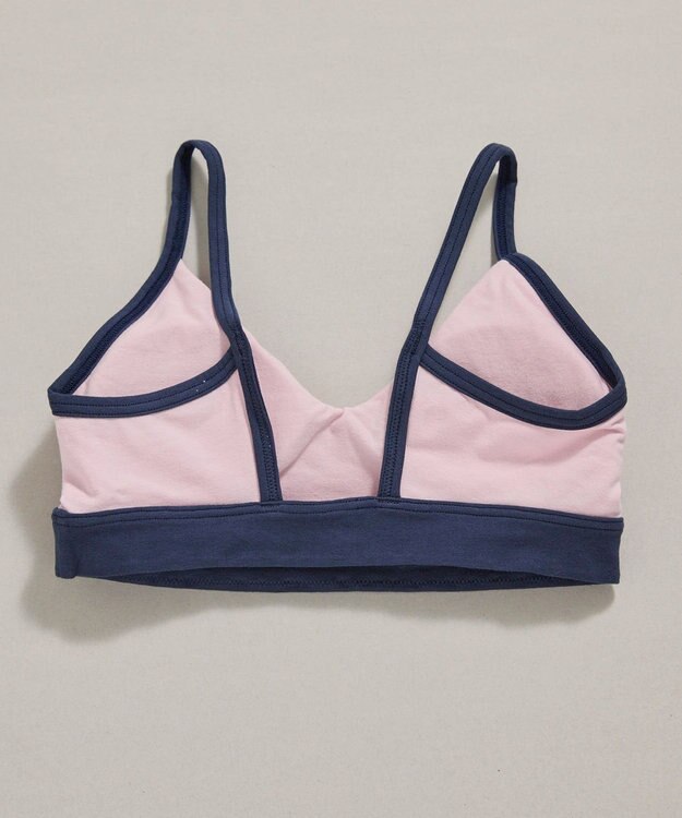 une nana cool 綿ベア天竺 カラーブロッキング ノンワイヤーブラジャー ピンク