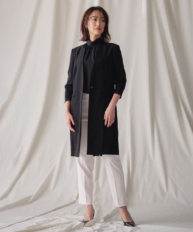 BEIGE， EVA / ハイネックハーフスリーブブラウス Black