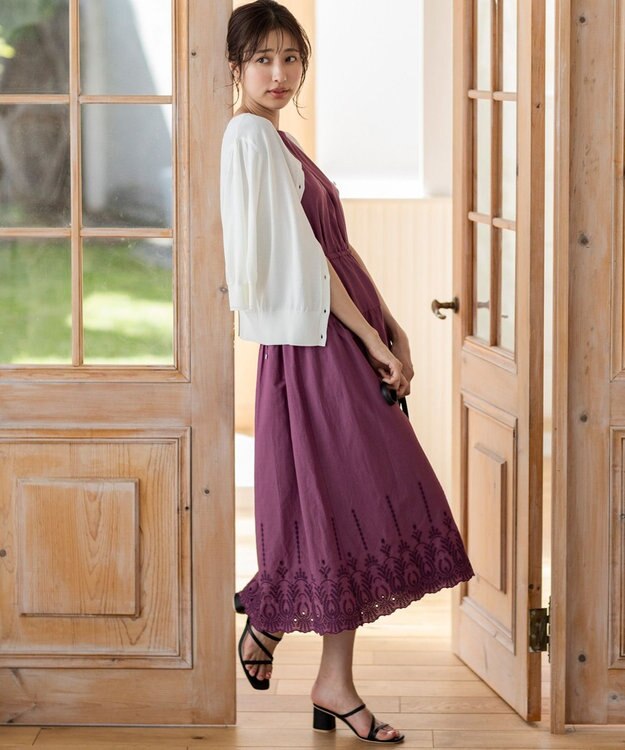 ANY SIS 【UVケア】ハーフスリーブ2WAY カーディガン オフホワイト