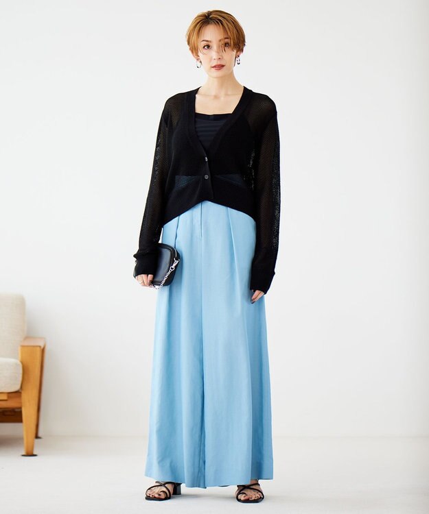 ICB L 【接触冷感・UVカット・速乾・洗える】マットスキューバ キャミソール ブラック系