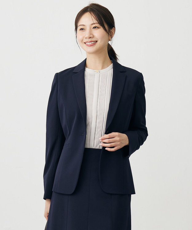 J.PRESS LADIES T/Rアルガンシルク テーラード ジャケット ネイビー系