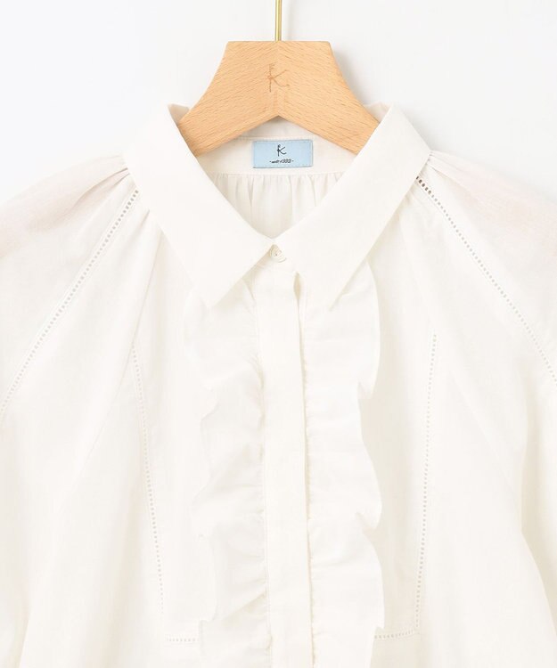 組曲 【WEB限定】ナチュラルローン フリルブラウス アイボリー系