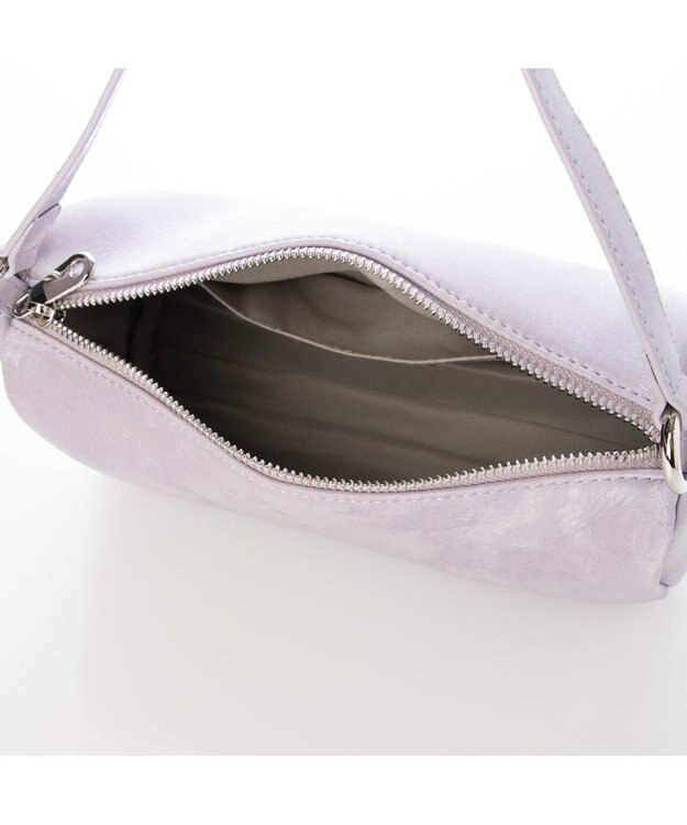 UNBILLION カシュカシュ cachecache / シルクサテン風合皮筒形ショルダー ラベンダー