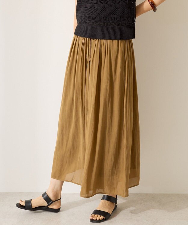 AMERICAN HOLIC 【選べる丈】接触冷感シフォンスカーチョ Camel