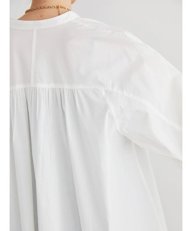 AMERICAN HOLIC ラグランＷポケットオーバーシャツチュニック Off White