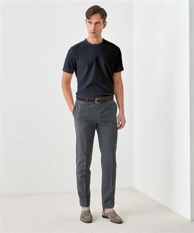 GOTAIRIKU 仕事で着られるTシャツ【サラサラ/よれにくい/透けにくい】キレイめ 鹿の子 ビズTシャツ 新色/ダークネイビー