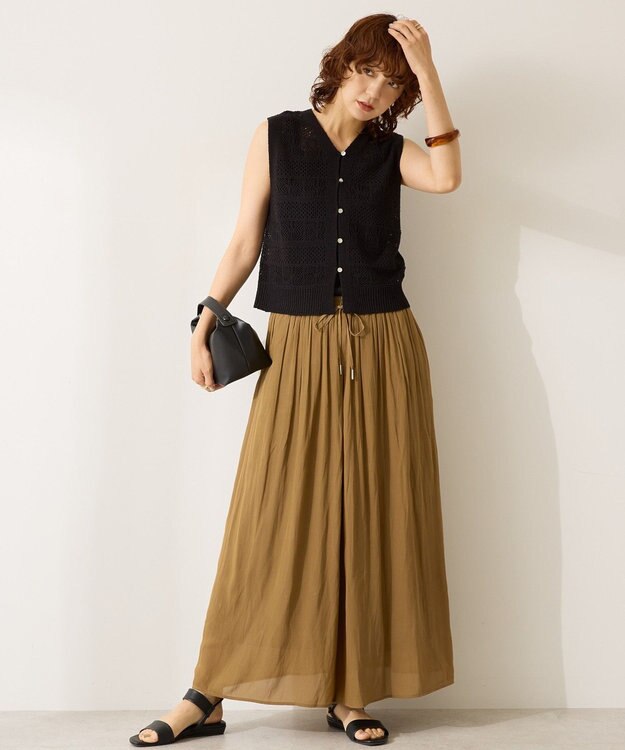 AMERICAN HOLIC 【選べる丈】接触冷感シフォンスカーチョ Camel