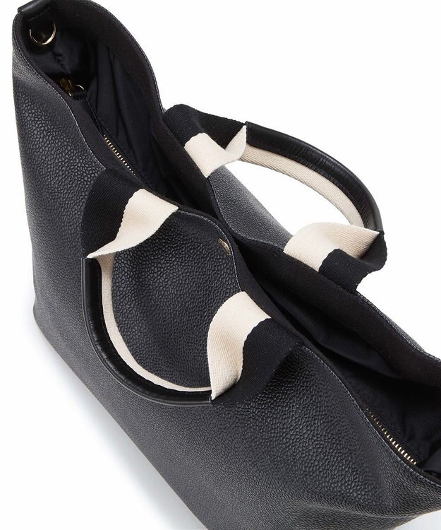 TOPKAPI 【Breath TOPKAPI】SCOTCH GRAIN スコッチグレイン プレーン 2トーンテープ ハンドル トートバッグ L ブラック