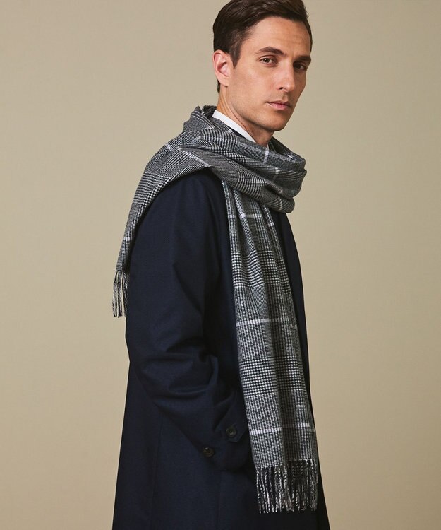 GOTAIRIKU 25年新作/3シーズン対応【防水/軽量/シワになりにくい】メランジカルゼ ステンカラーコート_無地 ネイビー系