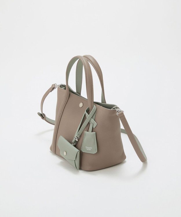 TOPKAPI 【Breath TOPKAPI】DUAL デュアル シュリンクレザー バイカラー トートバッグ チャーム付き グレージュ