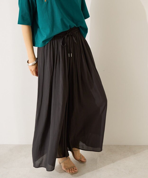 AMERICAN HOLIC 【選べる丈】接触冷感シフォンスカーチョ Black