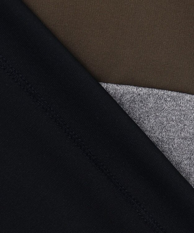 23区GOLF 【23Fondation】カラーブロック モックネックシャツ 一枚で主役級 ストレッチ性◎ カーキ系