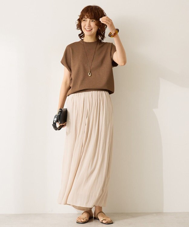 AMERICAN HOLIC 【選べる丈】接触冷感シフォンスカーチョ Light Beige