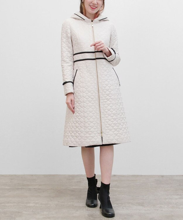 TOCCA LAURA キルティングロングコート ベージュ系