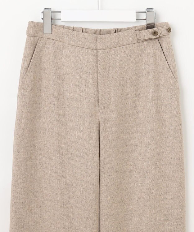 J.PRESS LADIES クラシカル ヘリンボーン セミワイド パンツ ベージュ系