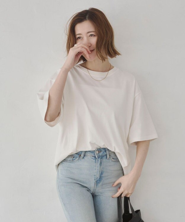 WEGO 【ユニセックス着用ITEM/SMLサイズ展開】コットンクルーネックT（SS） ホワイト