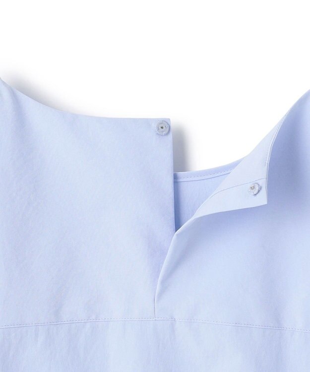 UNFILO ノーカラーコンフォートシャツ サックス