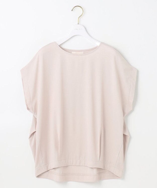 ANY SIS S 【接触冷感・UVカット・洗える】ハイストレッチスムースフレンチスリーブ カットソー アイボリーベージュ