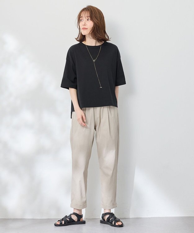 ANY L 【接触冷感/ウエストゴム/ストレッチ】クールタッチタックパンツ グレー