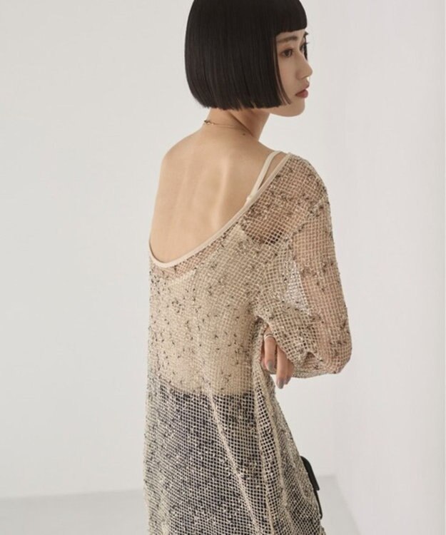 WEGO 【ANGIE VINTAGE】メッシュワンピース ホワイトアイボリー