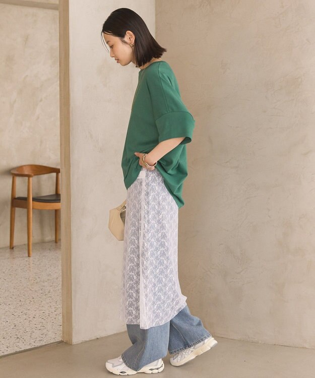 AMERICAN HOLIC 【新色追加】【接触冷感】コクーンシルエットカットソー Green