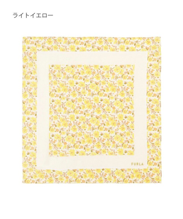 MOONBAT フルラ (FURLA) コットンプチスカーフ 50cm×50cm ライトイエロー