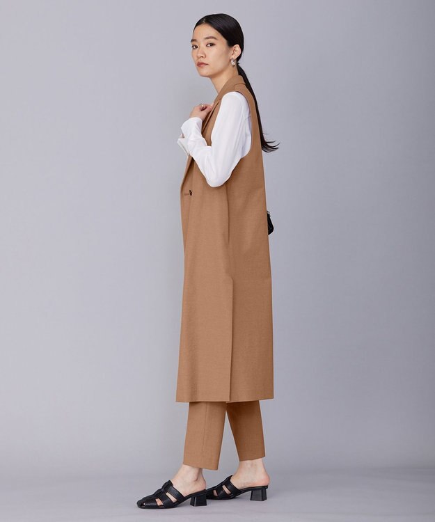 ICB 【セットアップ対応・洗える】 LooseWeave ロングジレ レディッシュブラウン系