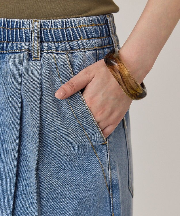 AMERICAN HOLIC ウエストタックイージーデニム Light Indigo