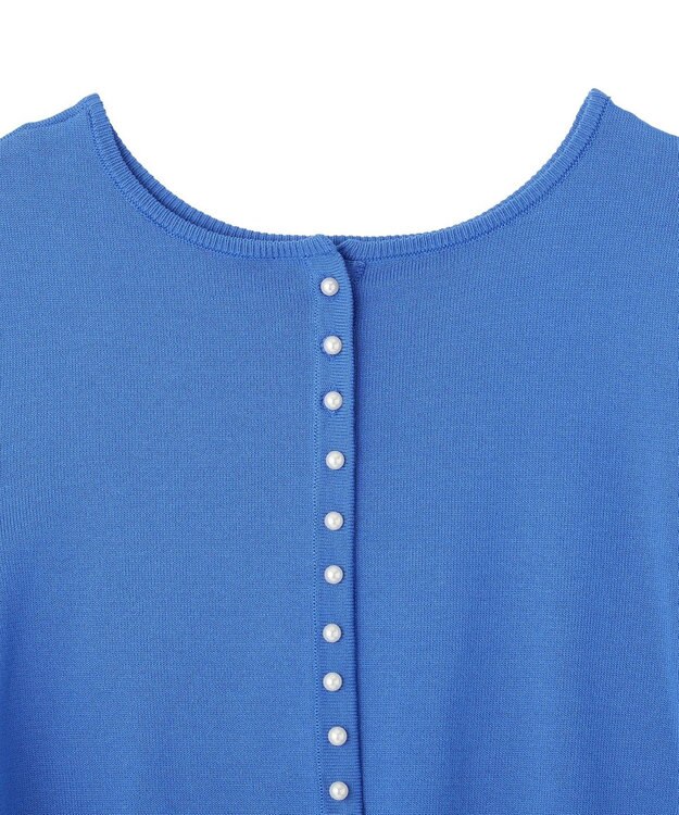 Green Parks パール調ボタン付き２ＷＡＹニットプルオーバー Blue