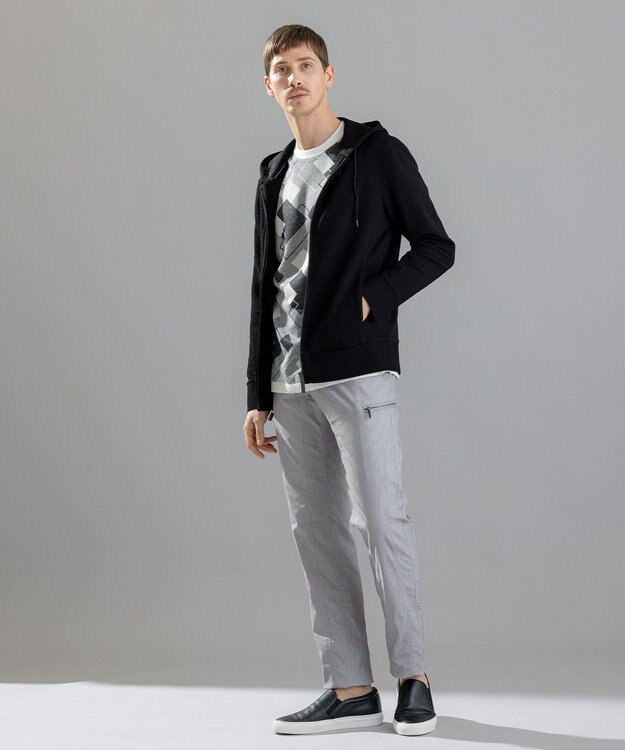 JOSEPH HOMME ファインジャガードブロック　Tシャツ ホワイト系