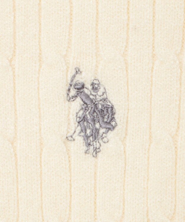 WEGO 【WEB限定/25年秋冬新作】別注USPOLOヘンリーネックニットPO ホワイトアイボリー