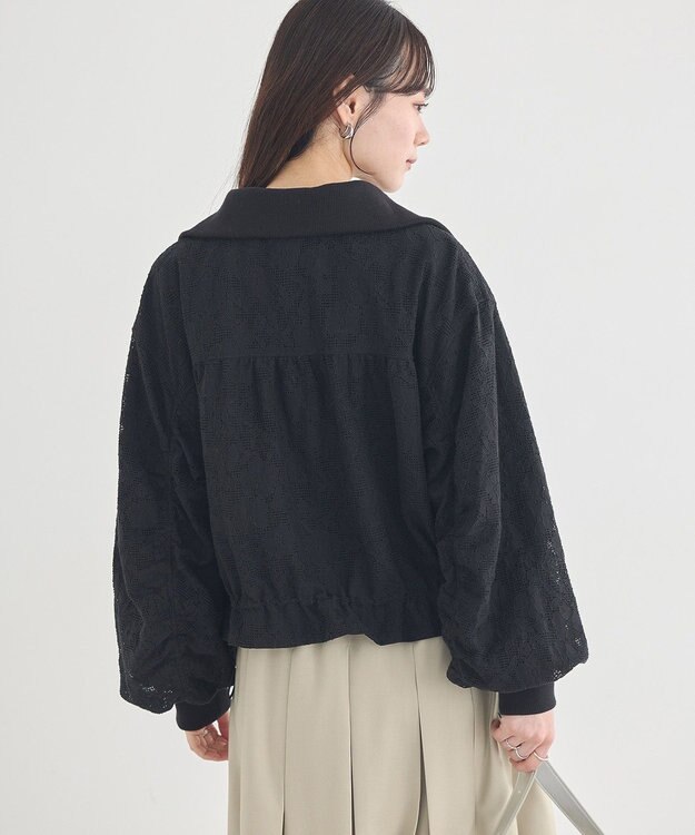 earth music&ecology 【WEB・一部店舗限定】レースリバーシブルブルゾン Black