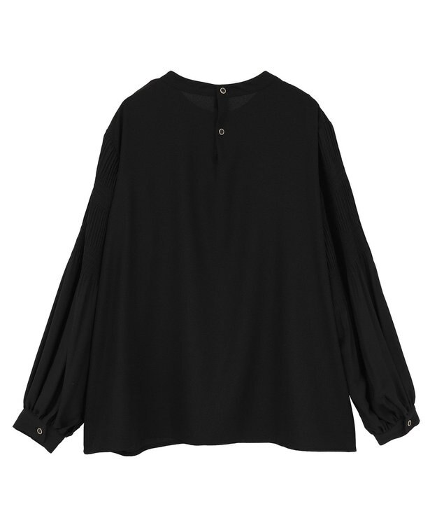 Green Parks Ｏ．袖プリーツブラウス Black