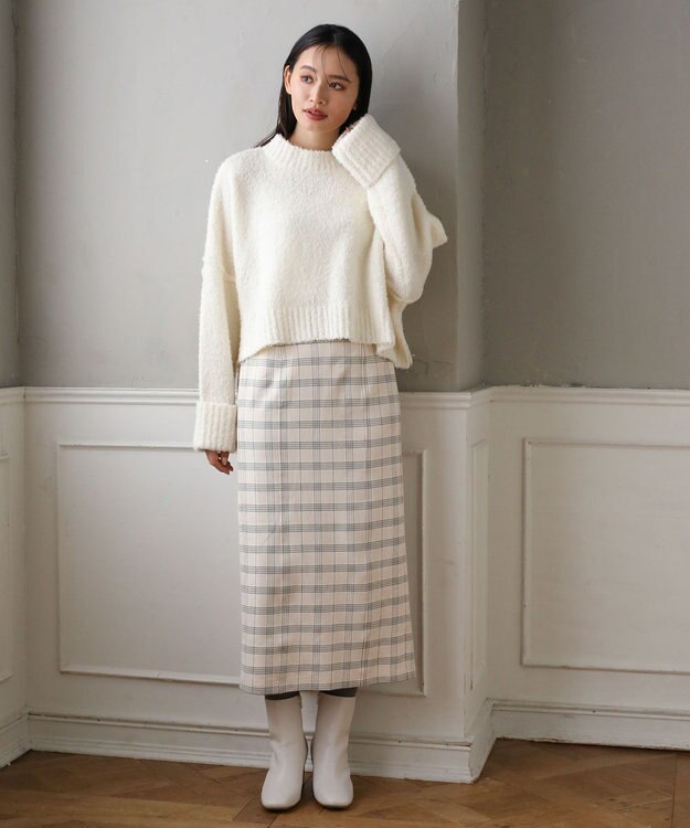 Green Parks ・Ｐｅｔｉｔ　Ｆｌｅｕｒ　ブークレワイドニット Off White