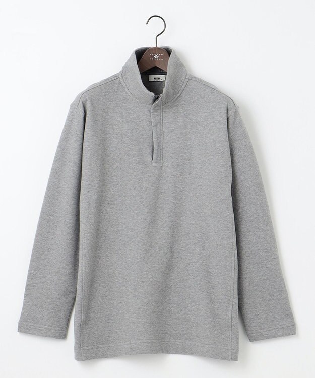 JOSEPH ABBOUD 【キングサイズ・オーガニックコットン】ビンテージインレー　ハイネックプルオーバー ライトグレー系