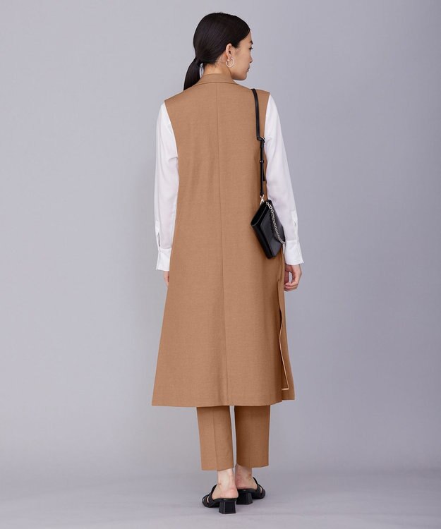 ICB 【セットアップ対応・洗える】 LooseWeave ロングジレ レディッシュブラウン系