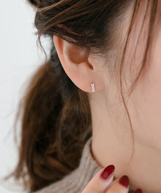 Phoebe 【K10】ストーンバーピアス(片耳)　ローズゴールド ローズゴールド