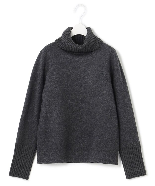 ICB ミルドウール オフタートルプルオーバー チャコール系