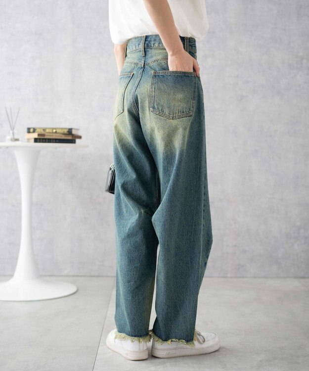 WEGO ヴィンテージウォッシュカーブデニムパンツ デニム