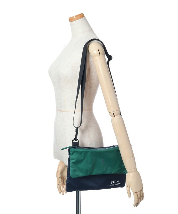 MOONBAT POLO RALPH LAUREN レインサコッシュ傘袋 カラーブロック 吸水生地／撥水 透湿 ネイビーブルー