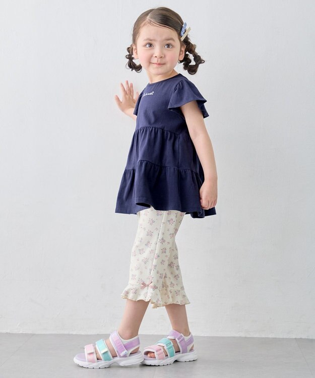 ANY KIDS 【綿100%/接触冷感】ひんやり ティアードチュニック ネイビー