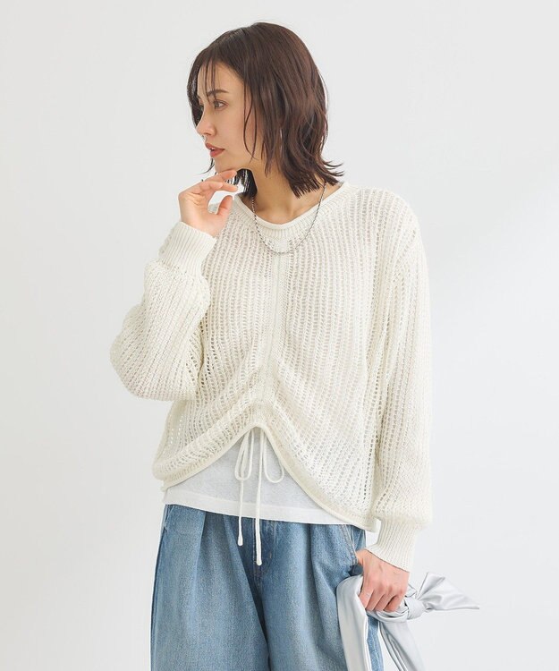 Green Parks ＳＥＴ２点２ｗａｙシャーリングニット＋インナー Off White