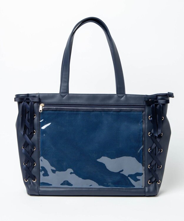 WEGO 【痛バ＆推し活】レースアップ痛バッグL ネイビー