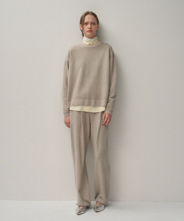 ATON VINTAGE KNIT | クルーネックセーター BEIGE