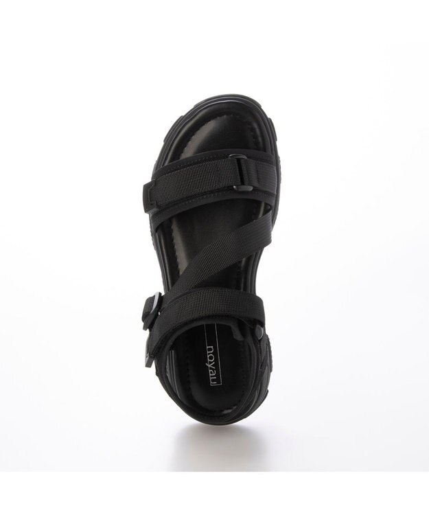 MODE ET JACOMO <noyau>トリプルベルクロ厚底スポーツサンダル ブラック