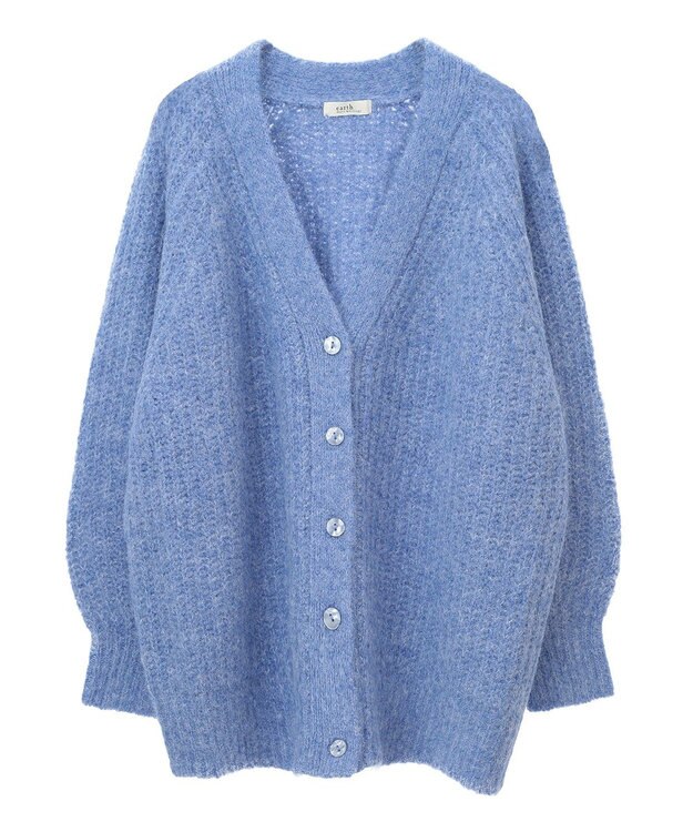 earth music&ecology ふわふわＭＩＸヤーンカーディガン Blue