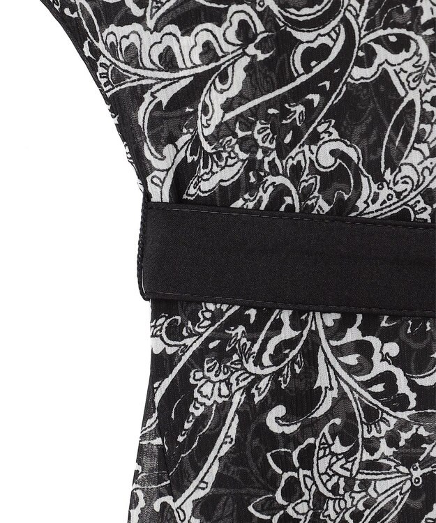 23区 【一部店舗限定/速乾性/洗える】モノトーンプリント ワンピース ペイズリーモチーフ