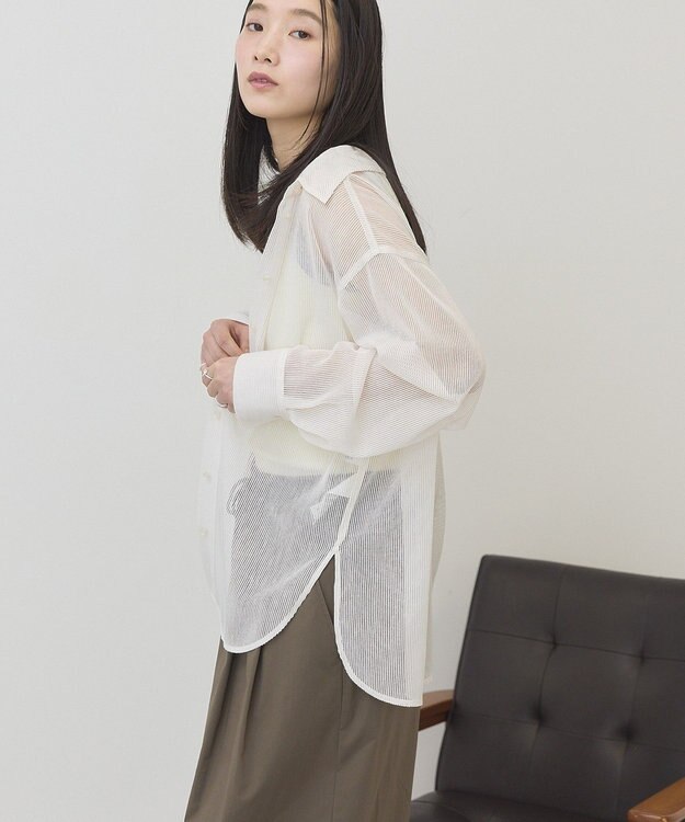 AMERICAN HOLIC メッシュ長袖シャツ Ivory